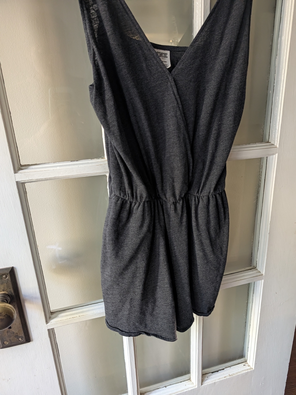 Pink Victoria’s Secret Crossover Romper Cover Up Casual Charcoal Gray Small - Picture 8 of 17